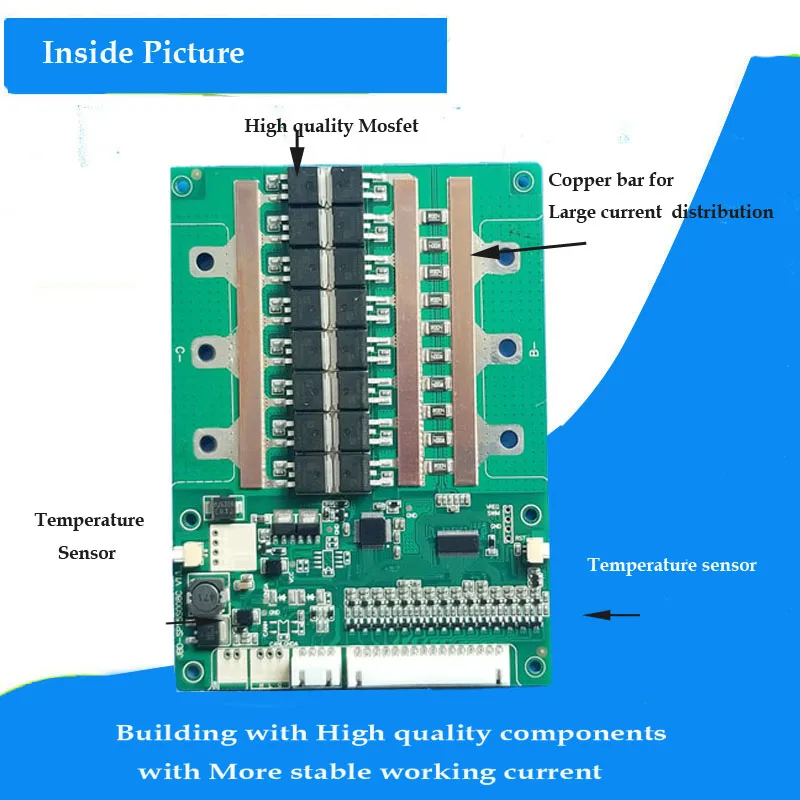 48V Lithium Ion Battery smart Bluetooth BMS 100A
