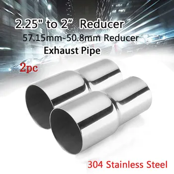 

Pair Universal 50-57mm Car Exhaust Reducer Connector Pipe Tube 2"-2.25" Exhaust Pipe Connector Adapter Tube
