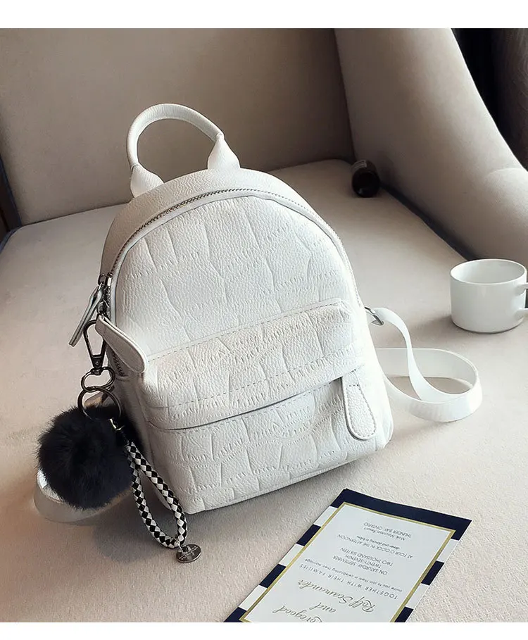 bonito pequeno mochila feminino branco volta pacote