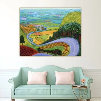 

Citon David Hockney《Garrowby hill》Canvas Oil Painting Artwork Poster Picture Wall Background Decor Home Living room Decoration