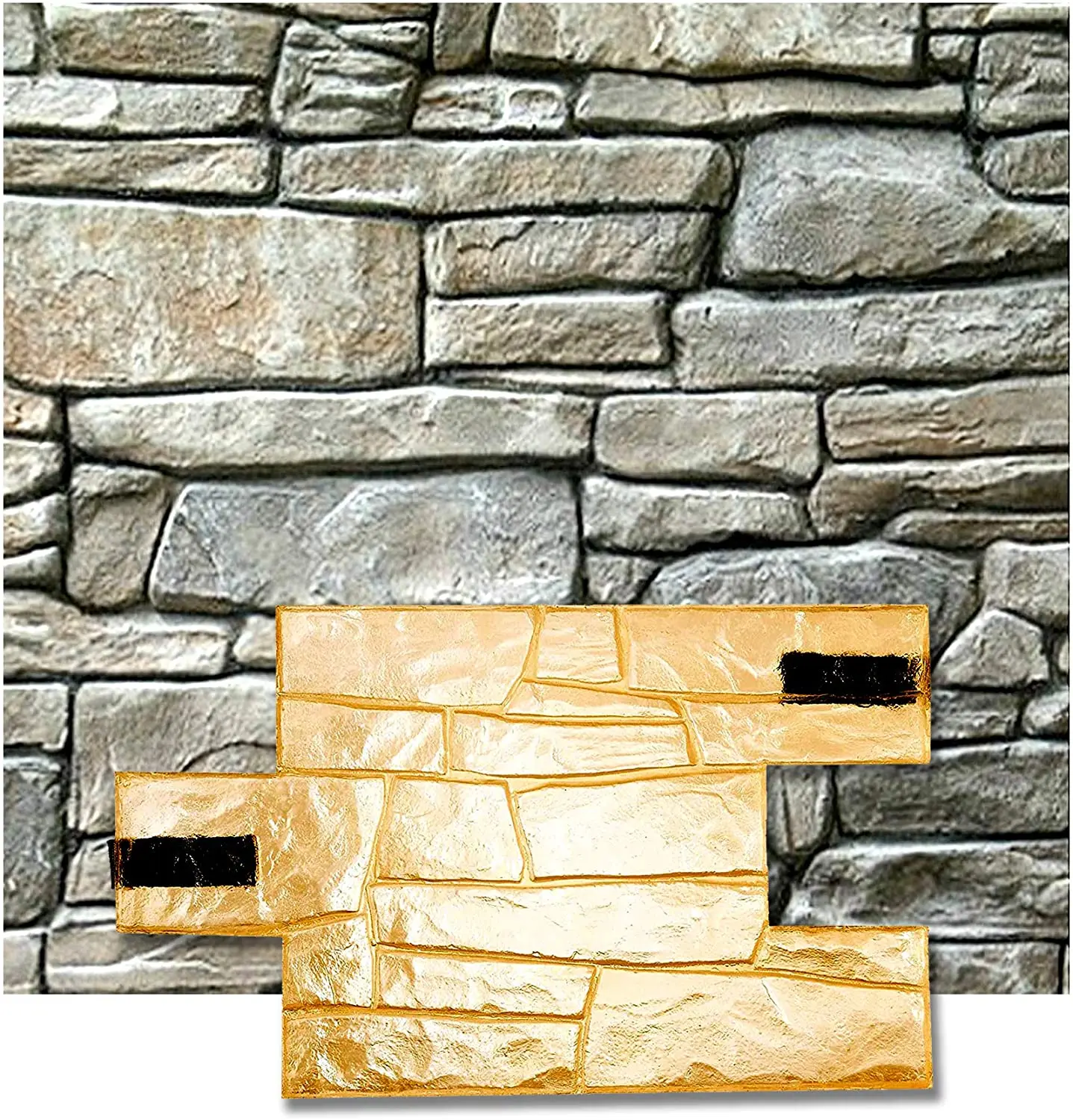 Stone Decorative Polyurethane Texture stamp for canyon plaster walls and facades 