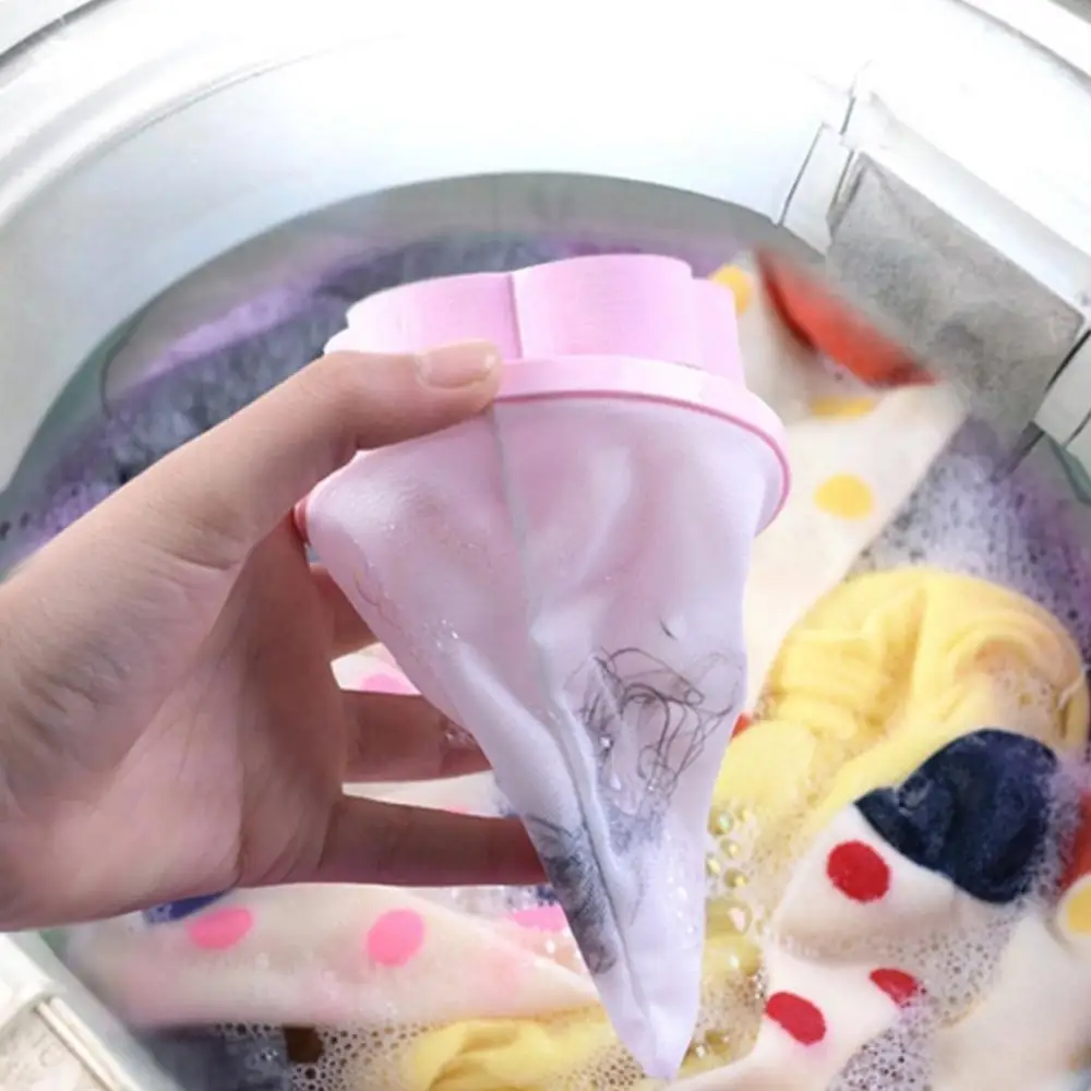 Flower Shape Mesh Laundry Filter Bag Floating Lint Hair Catcher Washing Machine Removal Device Cleaning Ball Home Cleaning Tools