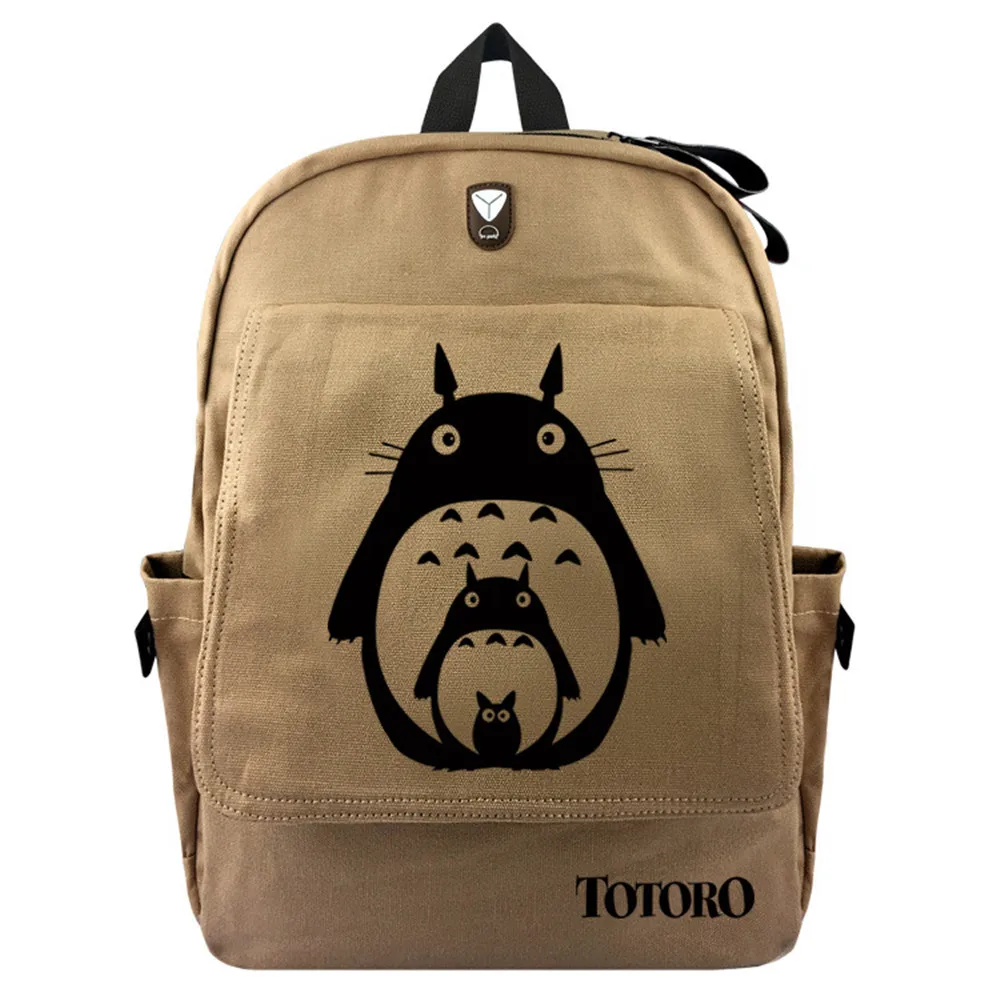 

Unisex Backpack Anime Totoro Faceless Man School Bags Package Cover Type Canvas Knapsack Cartoon Travel Shoulders Bag Student