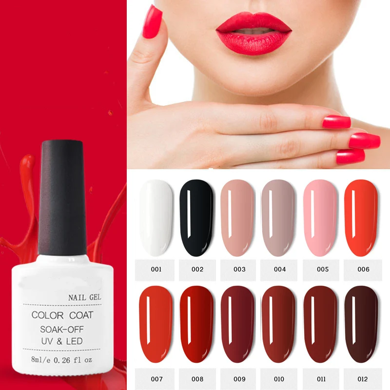 

12 Color Gel Polish Set UV Vernis Semi Permanent Primer Top Coat 8ML Poly Gel Varnish Nail Art Manicure Gel Lak PolishesNails