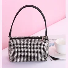 

Aw King 2022 New Fashion Rhinestone Small Square Dinner Bag Bling Full Diamond Dnderarm Hand Carrying Inlaid