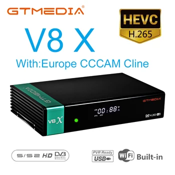 

DVB-S2 Gtmedia V8X Satellite Decoder with 3 years Europe Cline Gtmedia V8X Full HD h.265 satellite tv receiver
