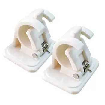 

2 Pcs Rail Support Self Adhesive Home Practical for Bathroom Storage Clip Easy Assembly Crossbar for Hanging Curtain Wall Hooks