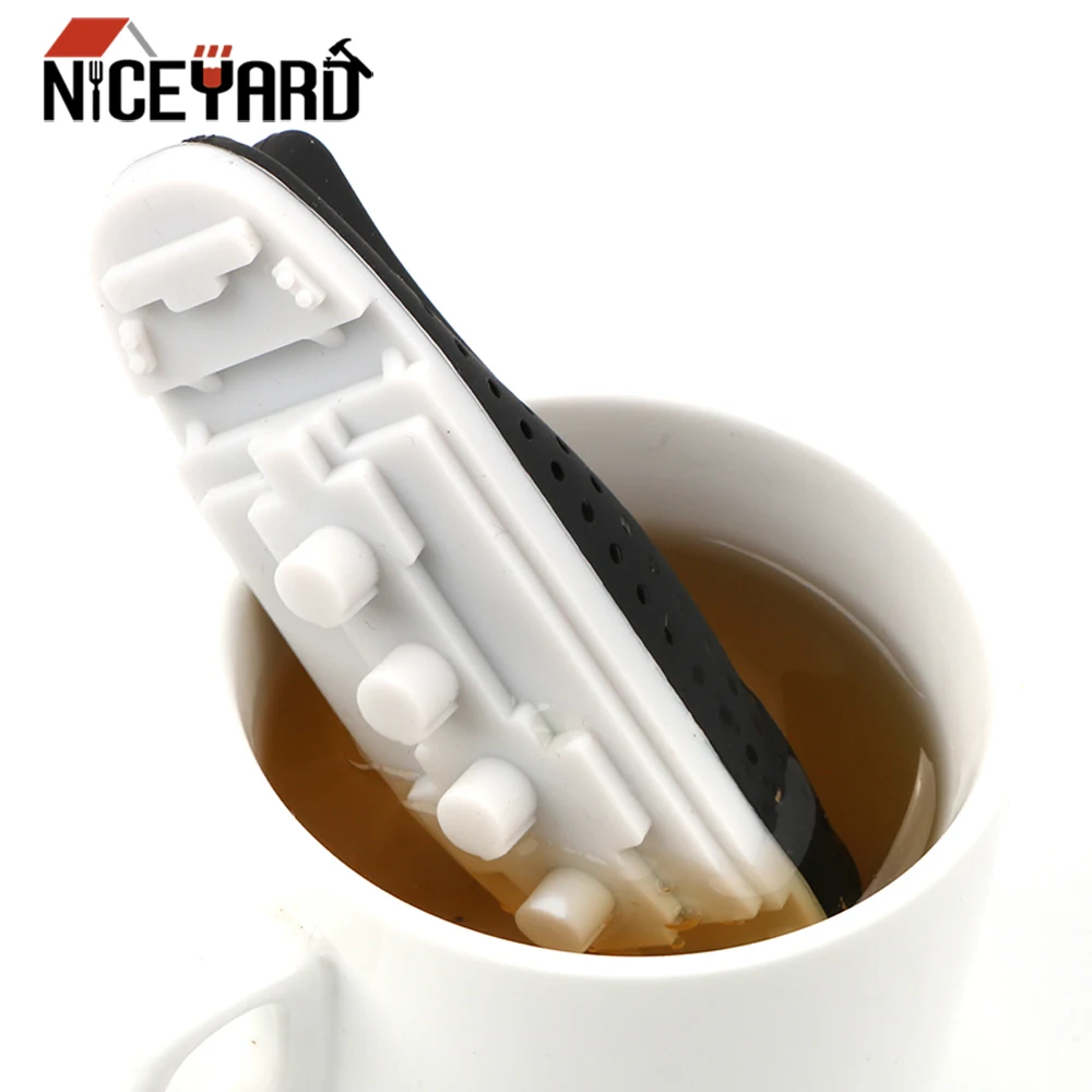 

NICEYARD Tea Strainer Titanic Shape Tea Infuser Teaware Herbal Filter Diffuser Empty Silicone Tea Bags Creative Ship Style