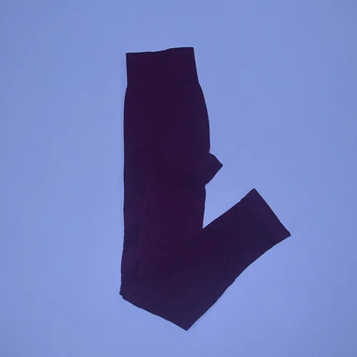 Dark purple pants 2 шт. безупречный вязаный бесшовный Набор для йоги Женская одежда для фитнеса с длинным рукавом спортивная одежда леггинсы для спортзала полый укороченный топ спортивный костюм - Цвет: Dark purple pants