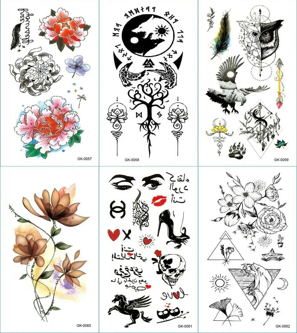 Мандала тайчи перо мандала цветок временные татуировки наклейки стрелы тело