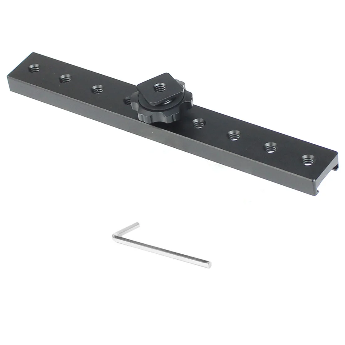 BGNing Aluminum Alloy 18cm Camera Hot Cold Shoe Extension Rail Bracket Bar for Flash LED Video Light Microphone Microphone