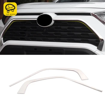 

CarManGo For Toyota Rav 4 XA50 2019 2020 Car Front Grille Grills Trim Cover Sheet Stainless Steel Frame Decor Exterior Accessory