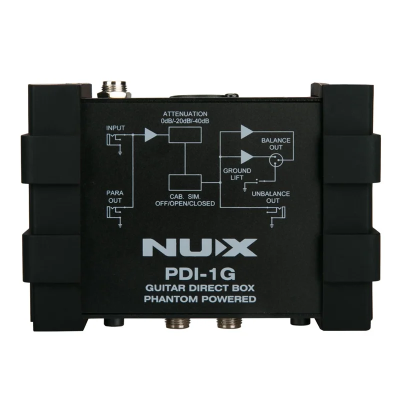 

ABZB-NUX PDI-1G DI Box Guitar Direct Injection Phantom Power Box Audio Mixer Para Out Ground Lift Compact Design