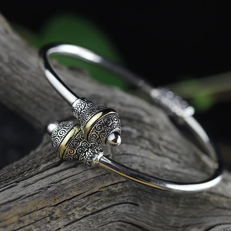 

KJJEAXCMY The new low-cost product silver incoming interleaved beautiful models female S999 Sterling Bangle Girl Gift Party Birt