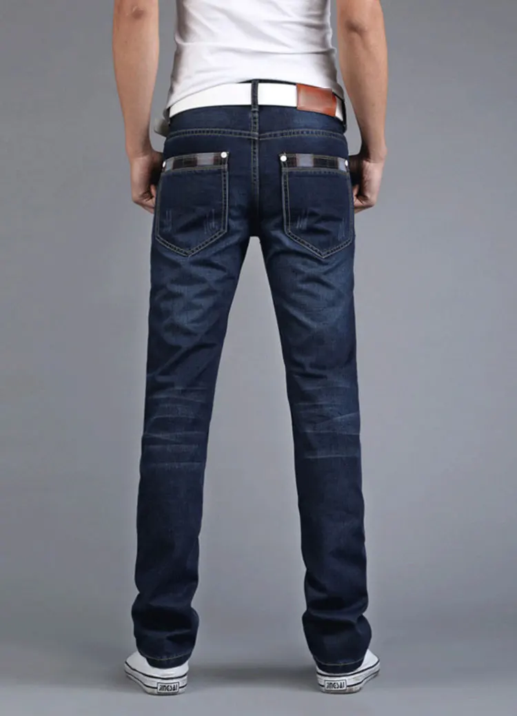 Брендовые мужские джинсы, модные повседневные мужские джинсы, обтягивающие брюки из хлопка, классические прямые джинсы высокого качества, весенняя одежда