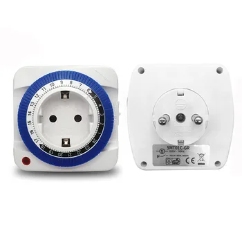 

24 Hours Plug-in Timer Energy Saveing Socket Programmable Mechanical Electrical Timing Switch Socket EU UK Plug Outlet