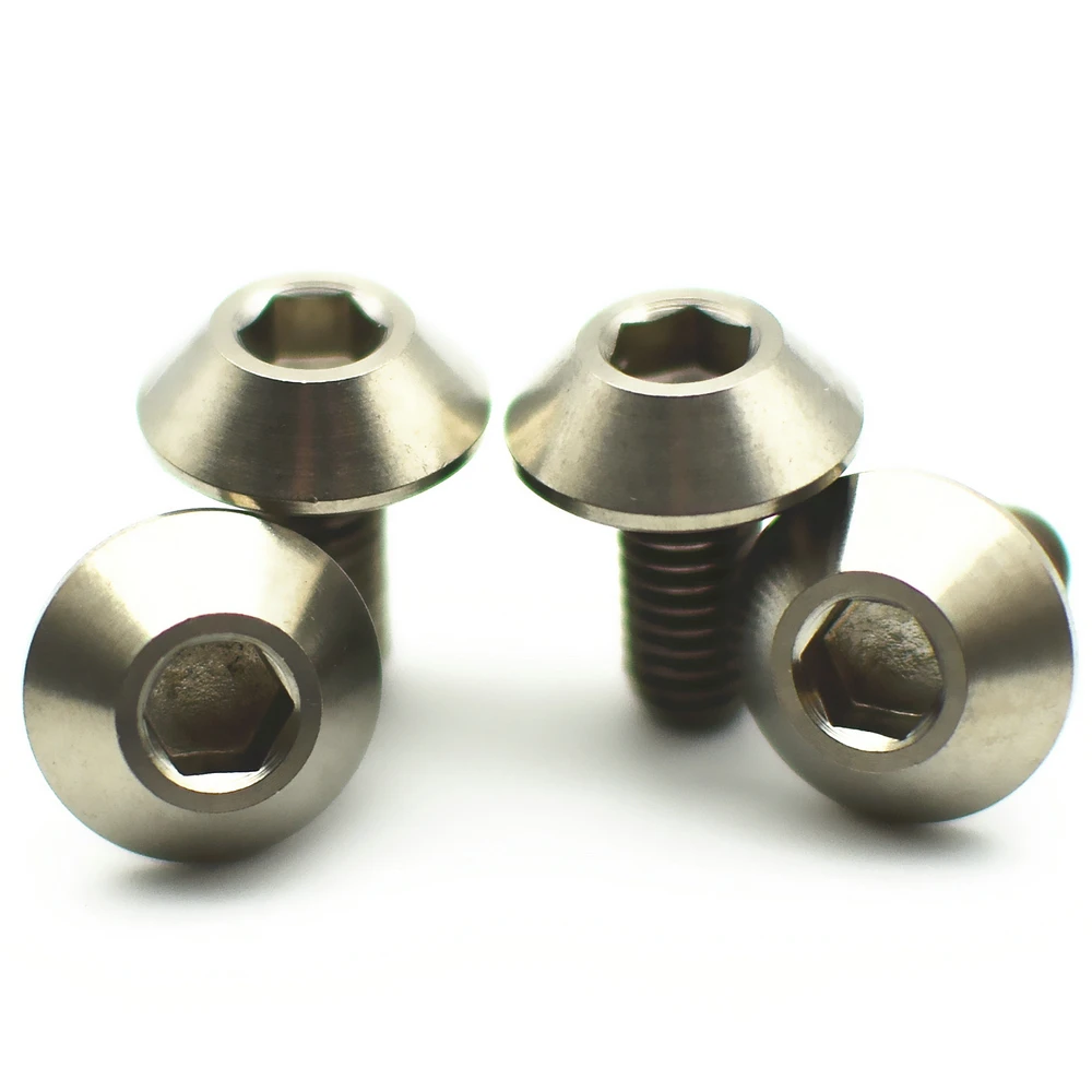 

Titanium bolts M6 x12 15 20 DIY MTB Allen Head Hexagon Socket Ti screws Ti fastener Umbrella Head Socket Head Cap Screws 6pcs