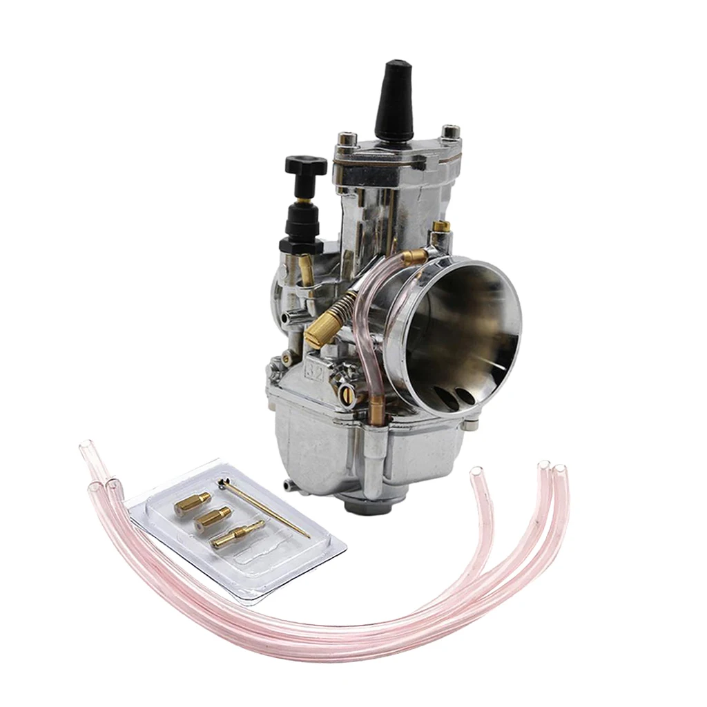 Carburetor 32mm 2-Stroke Racing Flat Side Carb With Power Jet For