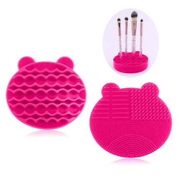

1Pcs Silicone Glove Scrubber bear Board Makeup Brush Holder Cosmetics Wash Cleaning Mat Make Up Cleaning Washing Pad