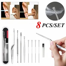 

8pcs/set Ear Clean Tool Multifunction Coil Spring Ear Pick Set CN(Origin) Nose & Ear Trimmer