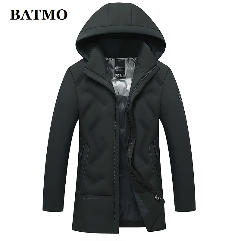 BATMO Новое поступление зимние высококачественные мужские парки с капюшоном, мужские зеленые куртки с капюшоном, M1902
