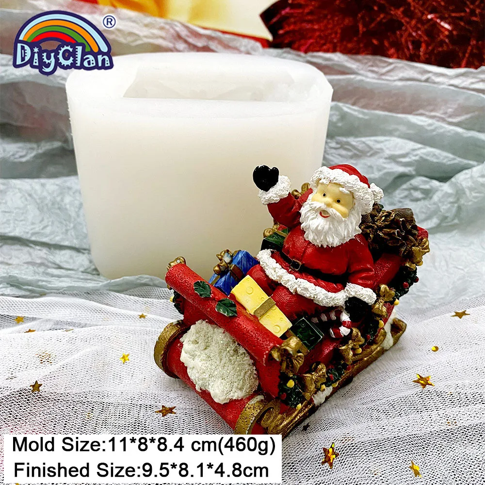 Soap Mold Cake Fondant Chocolate XMAS Baking Mould Santa Claus Candle Silicone 
