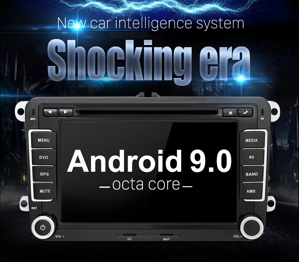 Excellent Eunavi 2 Din Android 9.0 Car DVD Player Audio Radio GPS navi For VW GOLF 6 Polo Bora JETTA B6 PASSAT Tiguan SKODA OCTAVIA 1