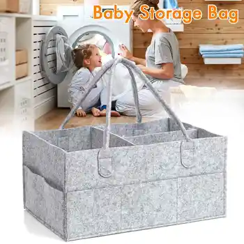 

Baby Diaper Wipes Bag Caddy Infant Nappy Organizer Basket Nursery Storage Polyester Bin Durable Practical Eco-friendly