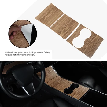 

Control Panel Sticker Trim Wood Grain PVC Accessories Auto Interior Protector
