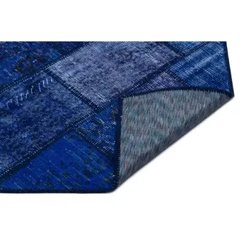 

Handmade Blue Vintage Overdyed Patchwork Area Rug 080x150 Cm-2'7''X4'11''