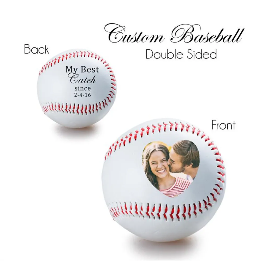 Персонализированные свадьбы юбилей бейсбол, День отца подарок-фото на бейсбол, бейсбол, рождения annoucement Бейсбол подарки - Цвет: print front and back