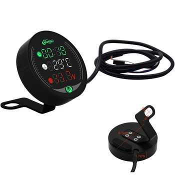 

For Kawasaki zx 11 ZX1100 ZX7R ZX9 ZX6 ZX9R Universal Motorcycle Multi-Function LED Digital Voltmeter Clock Meter Thermometer