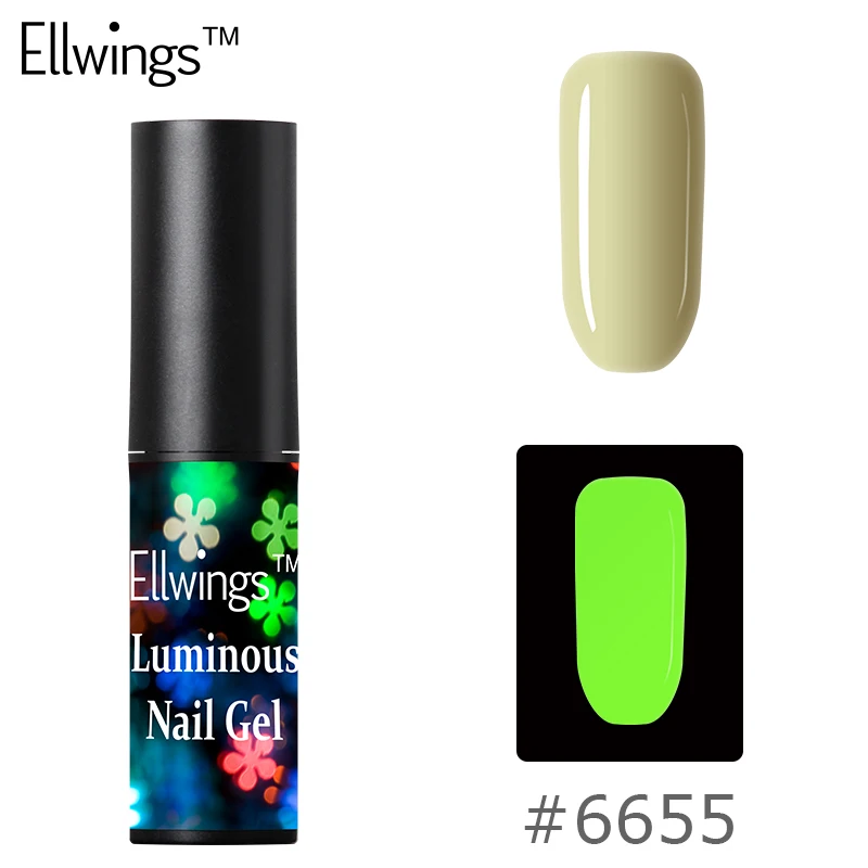 Ellwings гель для ногтей флуоресцентный светящийся гель лак для ногтей УФ светится в темноте гель лак для ногтей - Цвет: 6655