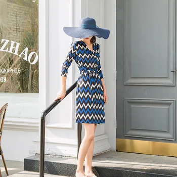 

Robe Vestidos Dress Wrap Home Printing Woman Olony Polyester Fibers (polyest Office Lady Spring