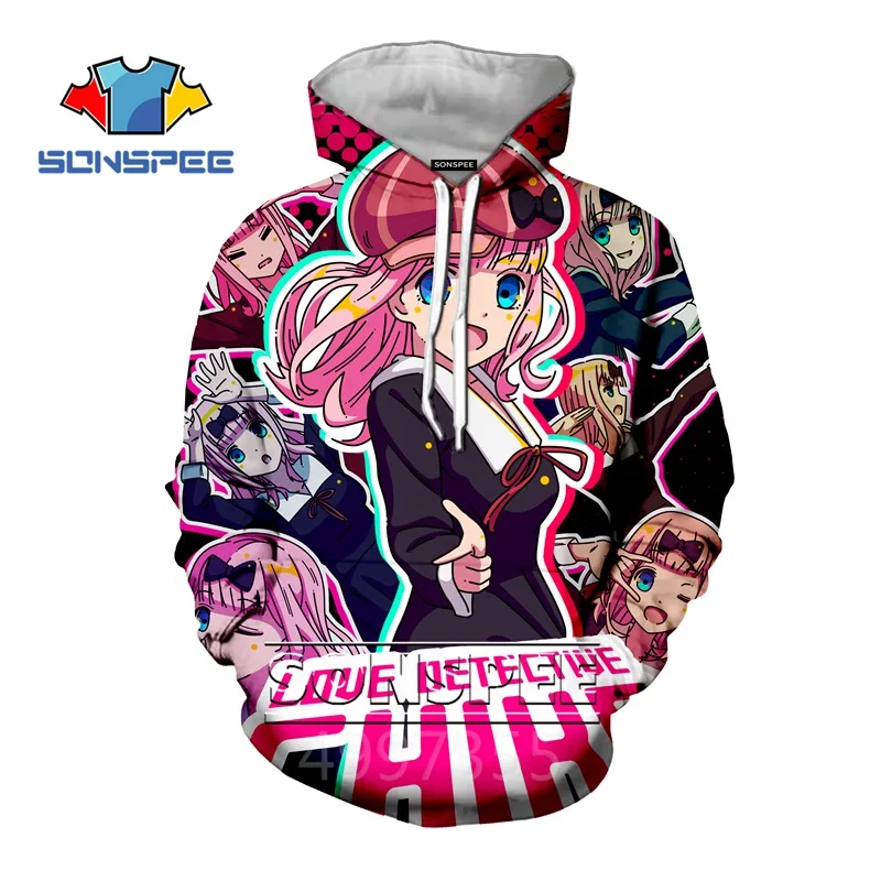 SONSPEE/Новинка, толстовка с 3D принтом «Kaguya sama Love Is War» детские толстовки уличная толстовка с капюшоном для мальчиков и девочек-подростков, Пуловер детский топ, C121