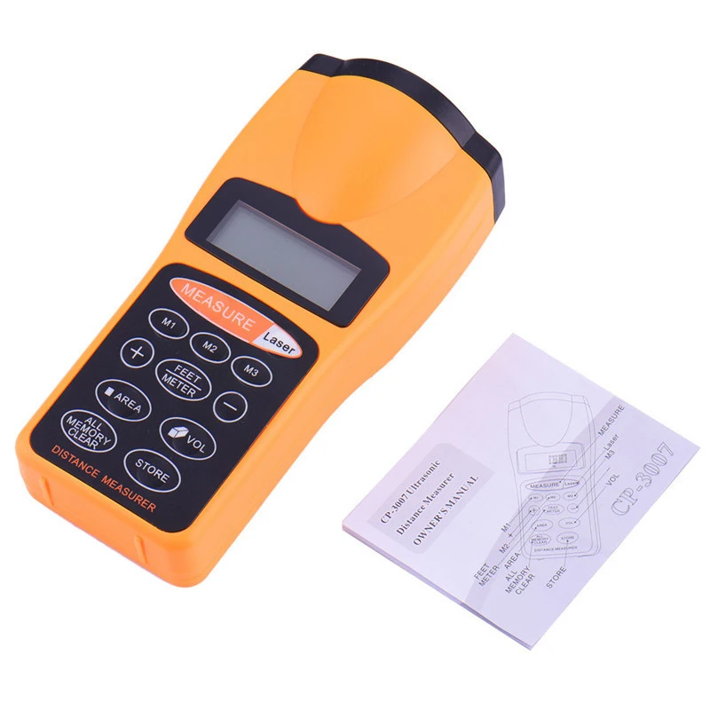 Handheld Ultrasonic Distance Measurer 0.5-18 meters Laser Rangefinder Electronic Tape Measure Building Area Volume Measurement