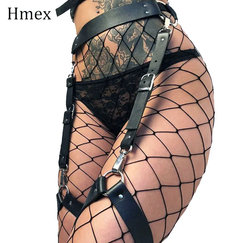 Сексуальное нижнее белье Готический кожаный ремень безопасности тело панк