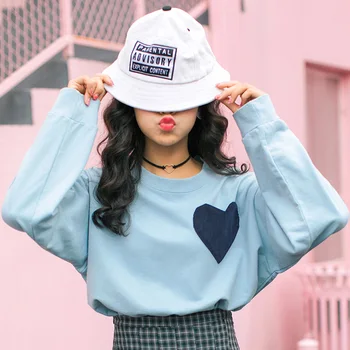

Ladies Velvet Sweatshirt Vintage Herat Clothes Women's Sweatshirts Japan Harajuku Female Korean Kawaii Cute Svitshot For Women