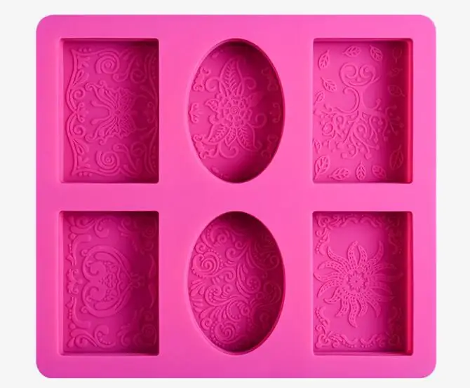 3d силиконовые формы для мыла прямоугольные овальные 6 формы для мыла изготовление силиконовой формы мыло формы цветы Ванная комната Кухня diy ручной работы