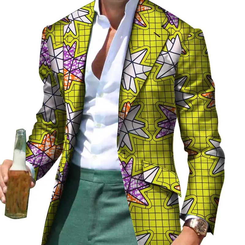 Африканская Мужская одежда, умный Повседневный приталенный нарядный костюм, Блейзер, пиджак, деловое пальто, Дашики, вечерние, свадебные WYN530 - Цвет: 9