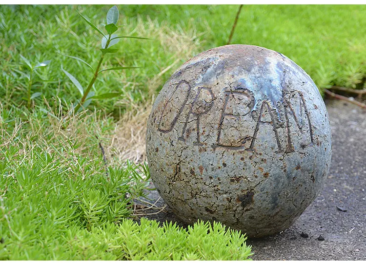 Винтажный домашний садовый декор из керамической глины каменный шар со знаком мечты на открытом воздухе каменный шар мечты таблички
