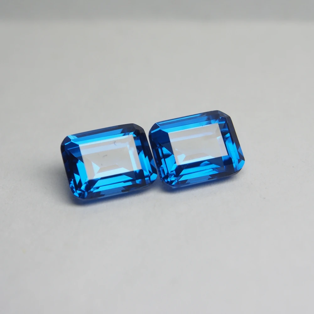 8*10mm 5 Piece /alot 4 carat hight Quality laboratory London blue topaz spine Loose Gemstone for fashion jewelry making