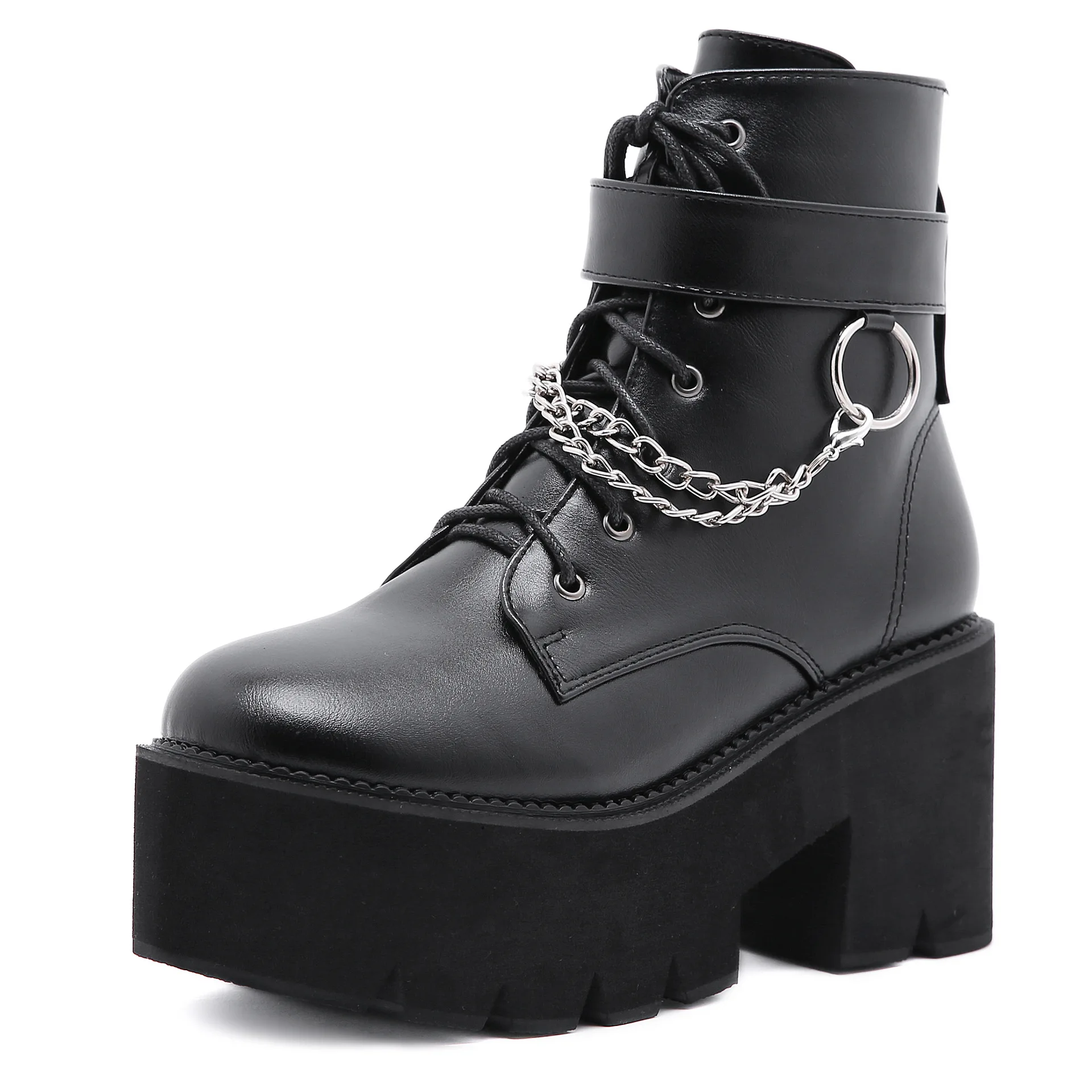 The New Large-size Platform Platform Women's Chunky High-heeled Ankle Boot In 2020