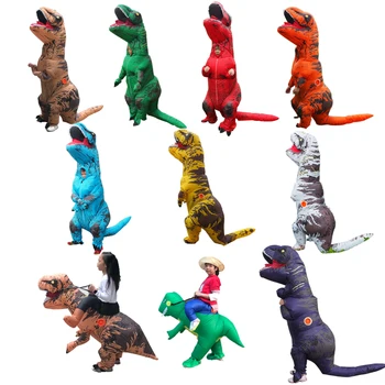 

T-REX Inflatable Dinosaur Costume For Adult Christmas Cosplay Halloween Dinosaur Animal Jumpsuit Costume for Women Men Kids