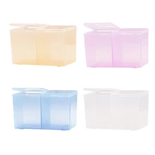 Прозрачный дизайн ногтей двойной отсек Коробка для хранения лака ватный тампон коробка для хранения чехол Аксессуары Инструмент маникюрный набор пластик