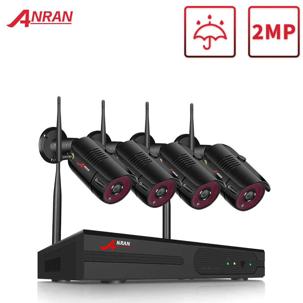 ANRAN 1080P беспроводная камера безопасности комплект 4CH NVR система ночного видения