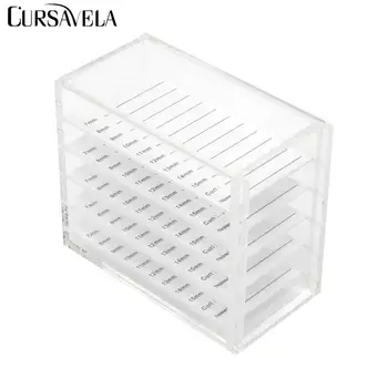 

Cursavela 5 Layers Clear Eyelash Storage Box Lash Container Makeup Display Lashes Glue Pallet Holder Grafting Eyelash Container