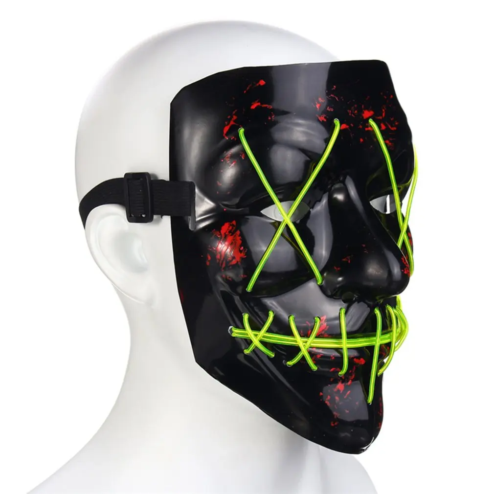 Funny LED Light Up Flash Mask Halloween Party Night Club Festival Men Women Costume Cosplay LED Novelties Mask DJ Mask