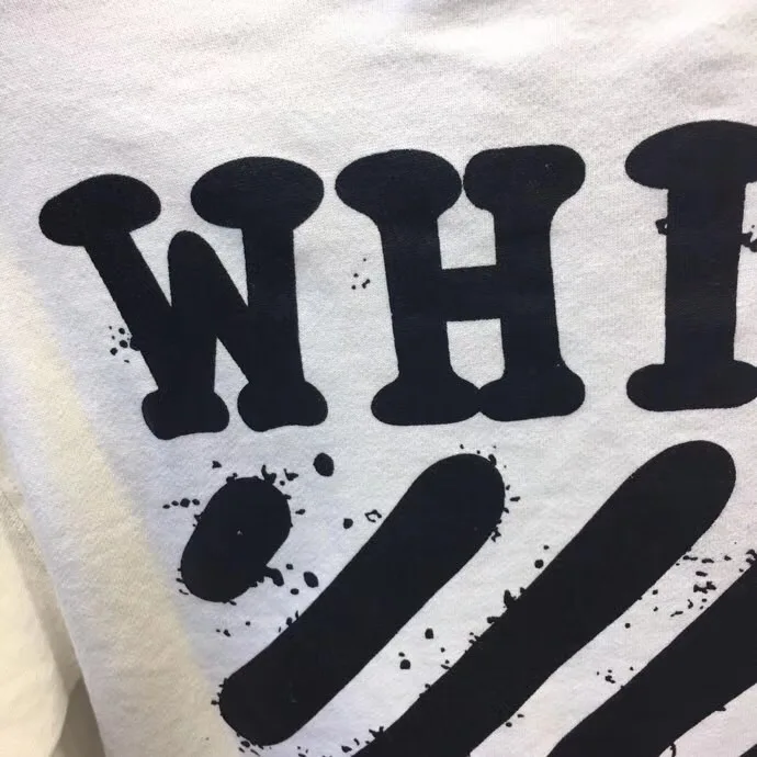OFF-WHITE OW маленький желтый блок Зебра линия граффити круглый вырез длинный рукав осень и зима большой размер Свободный свитшот