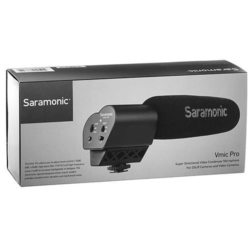 Saramonic VMIC Pro конденсаторный видео микрофон с прорезиненным Shockmount, фильтр высокого разрешения, для DSLR камер и видеокамер